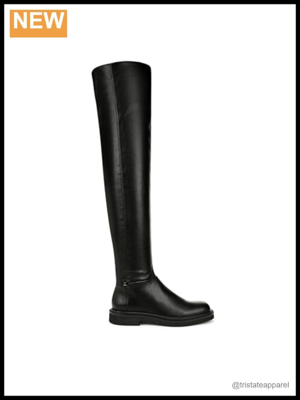 Over the Knee Faux Leather Boots Side Zip Block Heel - Picture 5 of 6